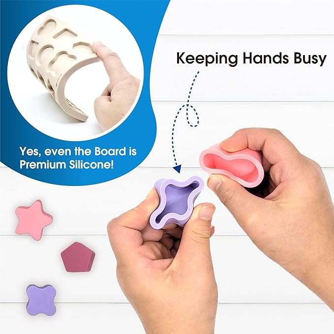 Jispring [100% Silicone] Shape Puzzles for Dementia, Products for Elderly, Cognitive Matching Games, Fidget Sensory Toys for Alzheimers, Dementia Activities for Seniors, Anxiety Relief Tiles