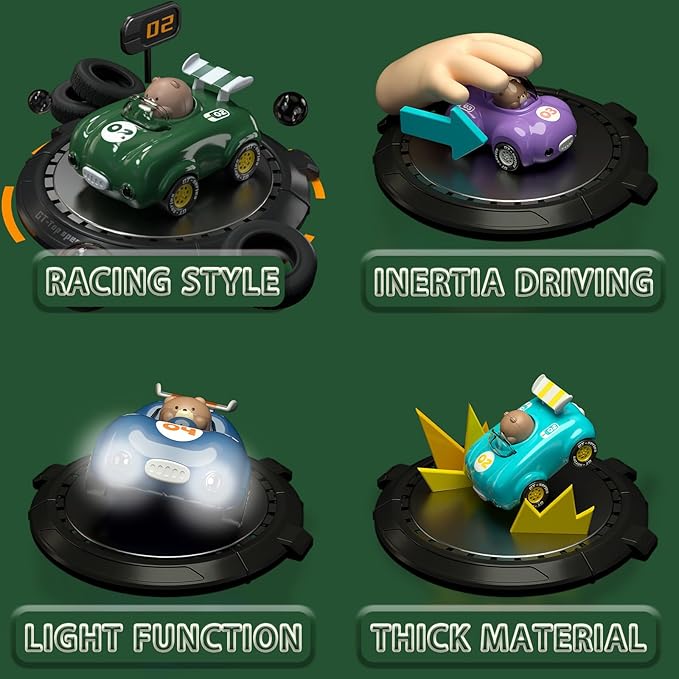 1 Year Old Toddler Boy Toys Birthday Gift,Friction Power Car Toys 1-3,Pull Back Car 3 4 5 6 7 Year Old Kids Toys for Boys and Girls Easter Xmas Party (Green)