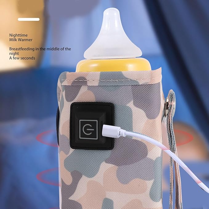 Portable Baby Bottle Warmer, USB Rechargeable Milk Warmer Bag for Baby Formula, Breastmilk, Universal Constant Temperature Baby Water Warmer Milk Heat Keeper for Travel, Home