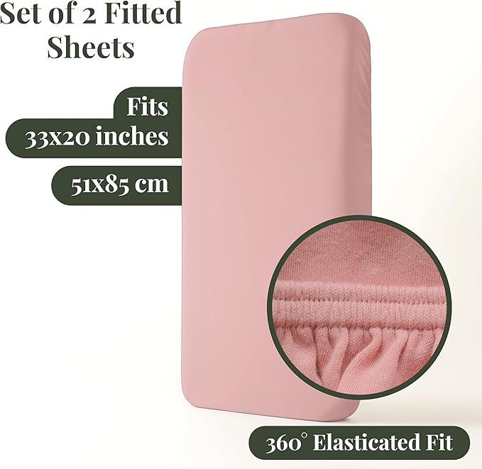 Organic Bedside Sleeper Sheets 33x20 for Maxi COSI Iora, Koola Baby Delight Joy, Angelbliss, Kidsclub, Newton - Aegean Heritage Turkish Cotton 200GSM, Feel The Quality at First Touch Bassinet Sheets