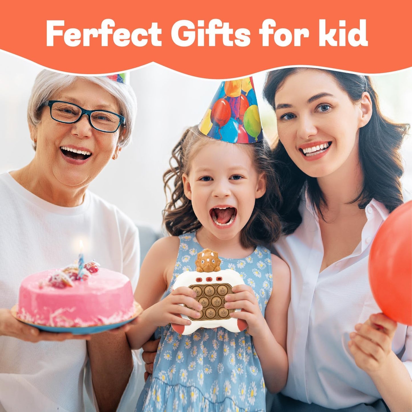 Fast Push Game,Light up pop Game Light up Fidget Toy,Fast Quick Push Bubble Game,pop pro Light up Game,Quick Push pop Game Birthday Xmas Gifts for Boys Girls Adults (Triceratops:Brown)