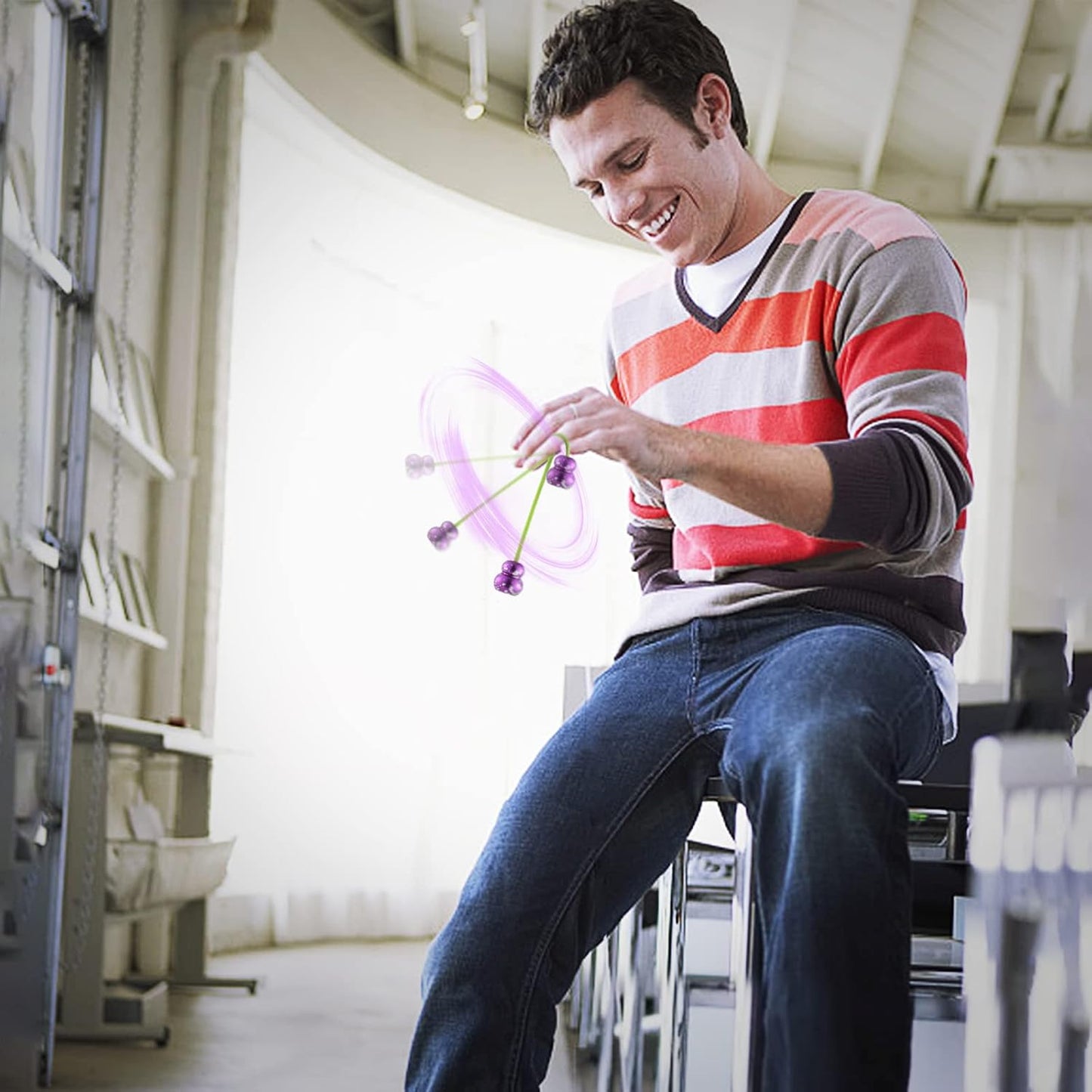 Begleri Fidget Beads - Worry Fidget Beads Spin & Bump - Made of Aluminum Alloy - for Men Women Youngs Skill Players Creates a Bit of Magic for You (Jar)