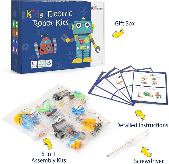 STEM Robotics Science Kits, Crafts for Boys 6-8 Girls 8-12, Robot Building Kit for Kids 8-10, Electronic Science Experiments Activities, Engineering Toys 7+ 6 7 8 9 10 11 12 + Year Old Gifts