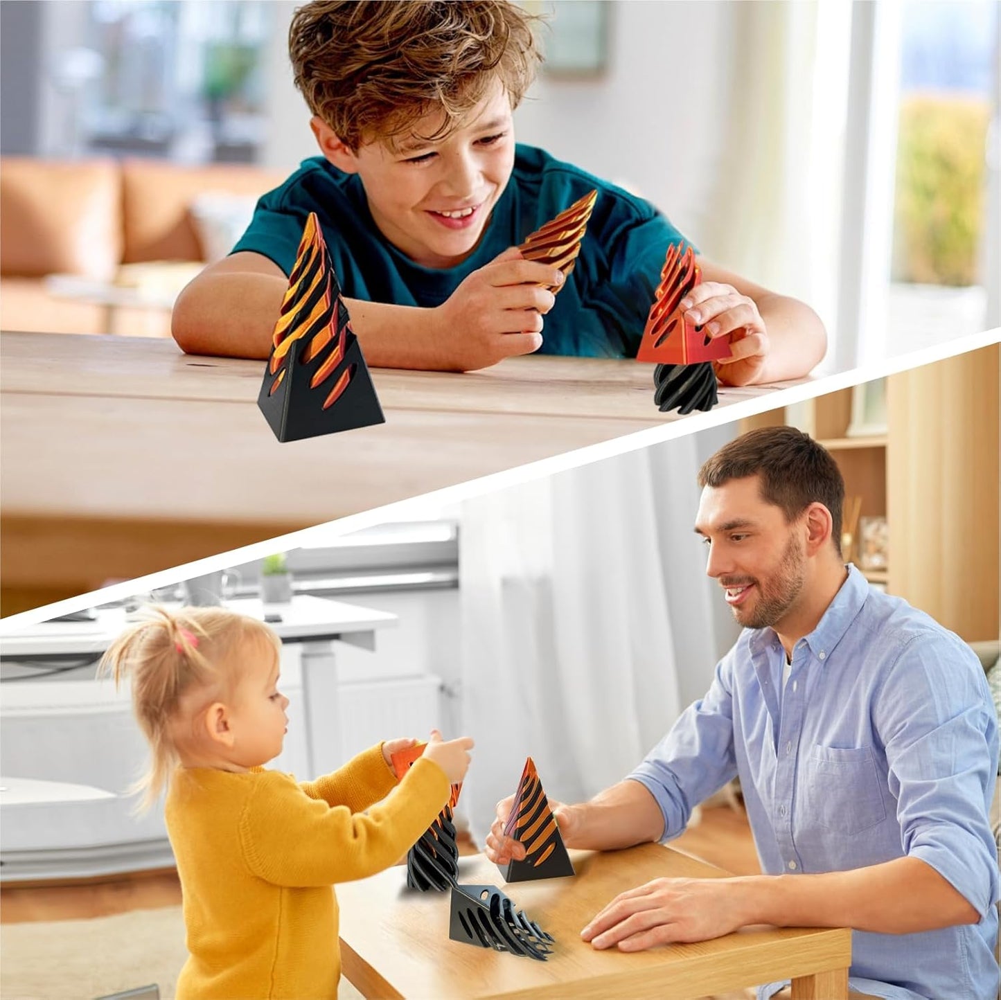 Impossible Cone-3D Printed Spiral Cone Fidget Toy, Pass Through Pyramid Fidget Toy, Impossible Pyramid Passthrough Sculpture Desk Toy for Adult, 4inch Helix Screw Fidget Toy for Stress Relief