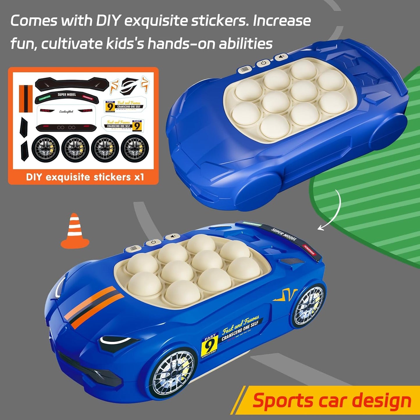 Light Up Pop It Game Fidget Toys, Handheld Games for Kids, Quick Push Bubbles Game Console, Autism Sensory Toys Birthday Gifts for Old Boys Girls Kids Teens