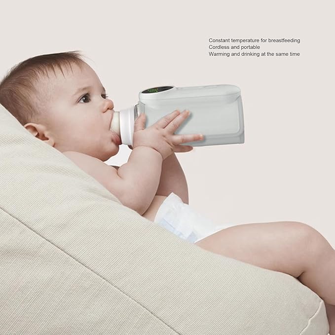 Luqeeg Bottle Warmer, Fast Infant Milk Warmer with LED Display Accurate Temp Control Defrosting Sterili Zing Temperature Sensors for Breastmilk Home Outdoor Travel All Bottles