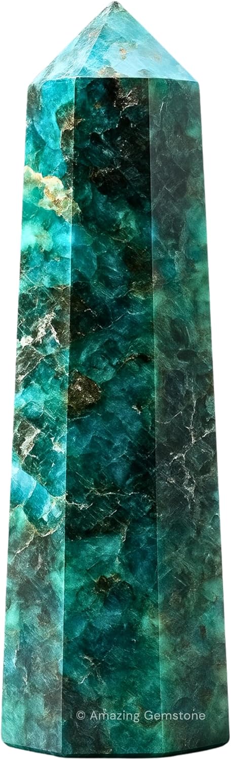 Amazing Gemstone Chrysocolla Shattuckite Crystal Towers - Natural Healing Crystal Point Obelisk for Reiki Healing and Crystal Grid (2 Inch to 3 Inch)