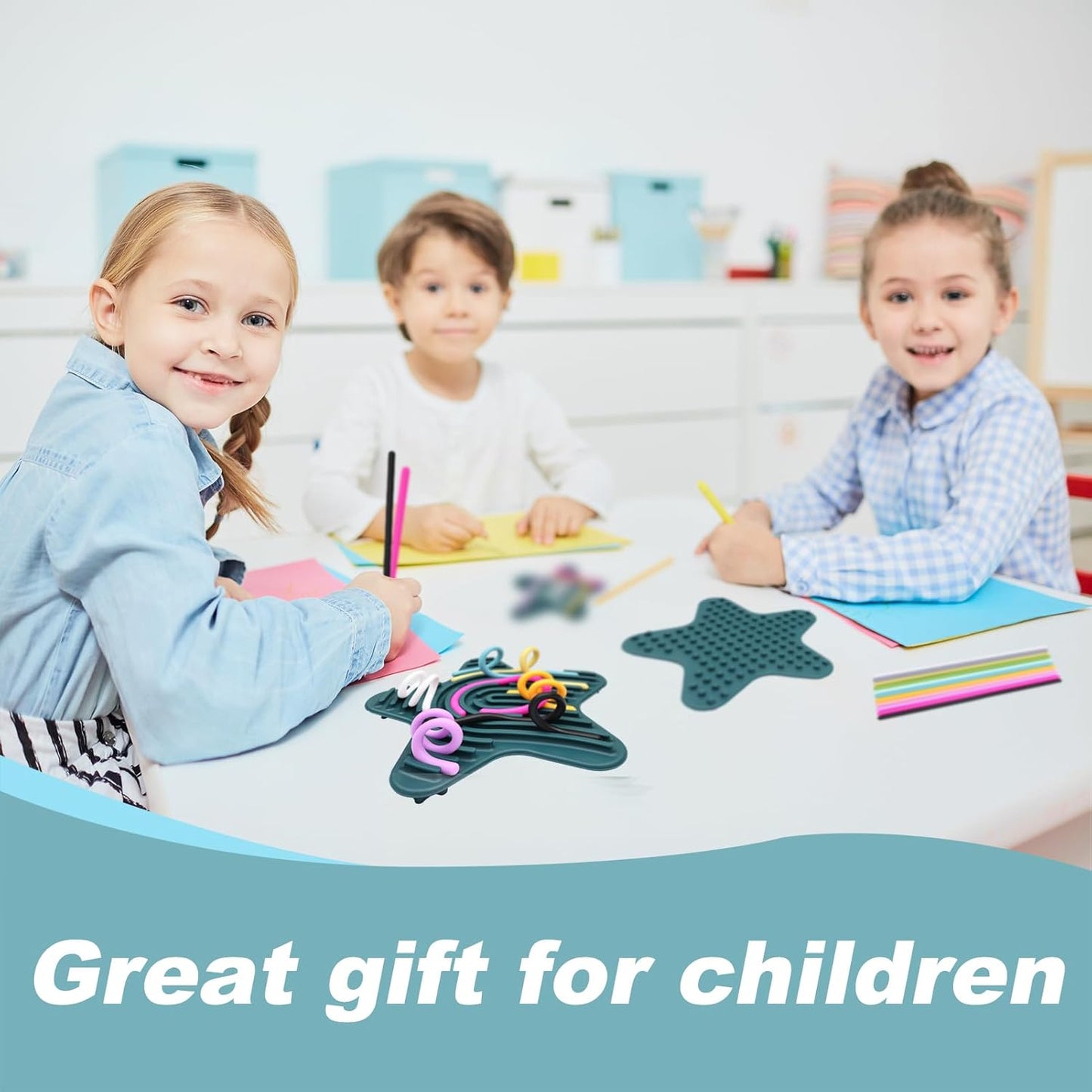 Sensory Activity Board,Sensory Fidget Toys,Toys for Kids 4 5 6 7 8 9 3+ Years Old, Silent Fidget Board for Kids,Kids 3+ Activities for Travel, Fidget Toys,ADHD Toys