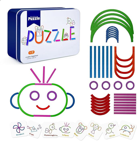 Sticks and Rings Builder, Stem Kids Toys for Preschool Kindergarten, Creative Learning Building Educational Resources, Fun Construction Puzzle Sticks Building Toys for Boys and Girls Ages 3-8, Gift