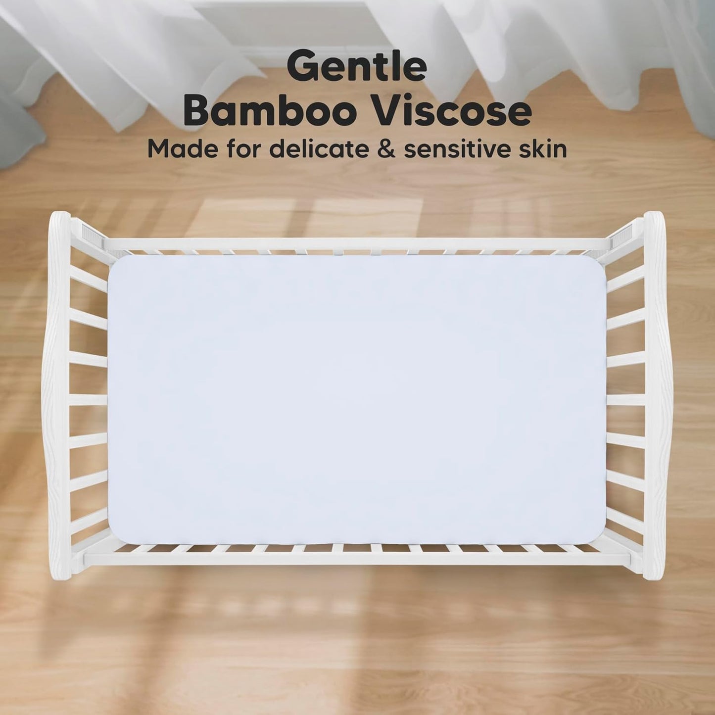 KeaBabies 2-Pack Baby Crib Sheets for Boys, Girls - 52x28 Viscose Derived from Bamboo Toddler Bed Sheets Neutral, Fitted Crib Mattress Cover for Standard Baby Bedding, Soft & Cozy (Blue Flax)