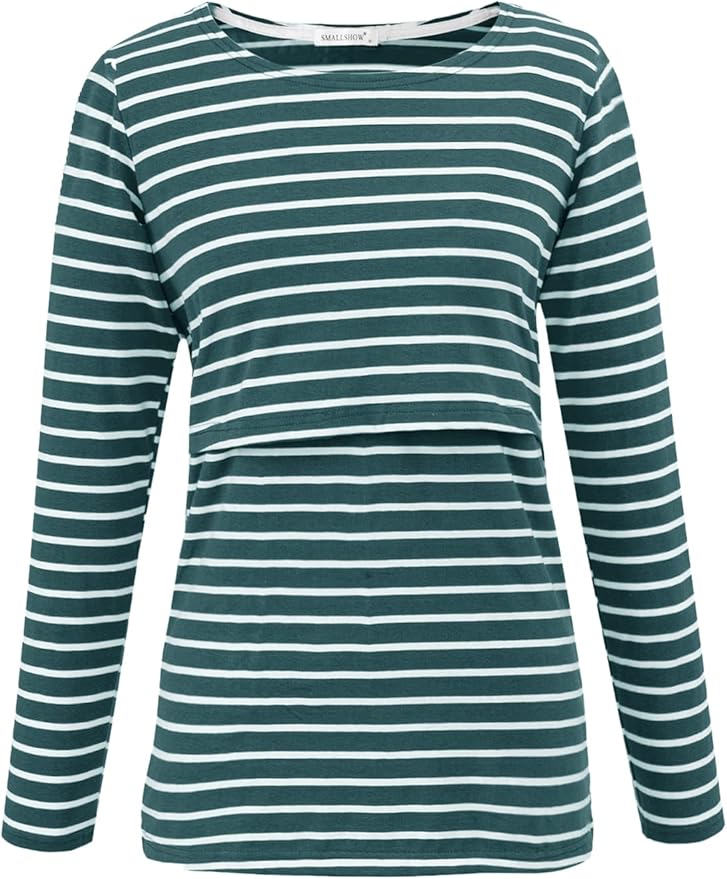 Smallshow Women's Maternity Nursing Tops Comfy Long Sleeve Breastfeeding T-Shirt
