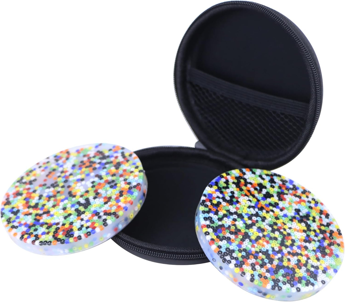 Picky Pad 2 Pcs - Fidget Toys for Skin Picking with Carrying Case - Trichotillomania Relief Portable Fidget Toys Picky Pads (2 Count Circle)