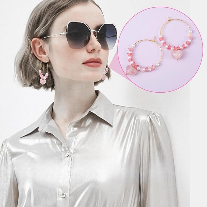 Pndeyo 300pcs Hypoallergenic Earring Beading Hoops, Round Hoop Earrings Findings, Open Earring Wire Ring Accessories for Jewelry Making- Silver & Gold