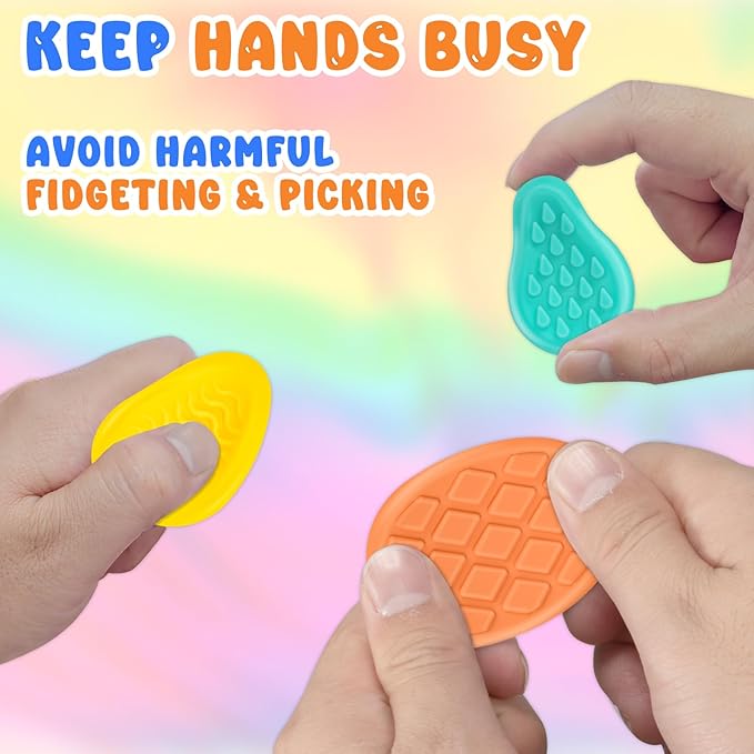 Fidget Sensory Toys for Kids & Adults with Autism ADHD: 6-Pack Silent Small Anxiety Relief Items, Quiet Fidgets & Worry Stones for Classroom Prizes, Mini Desk Toys for Calm Down, Stress Relief Gifts