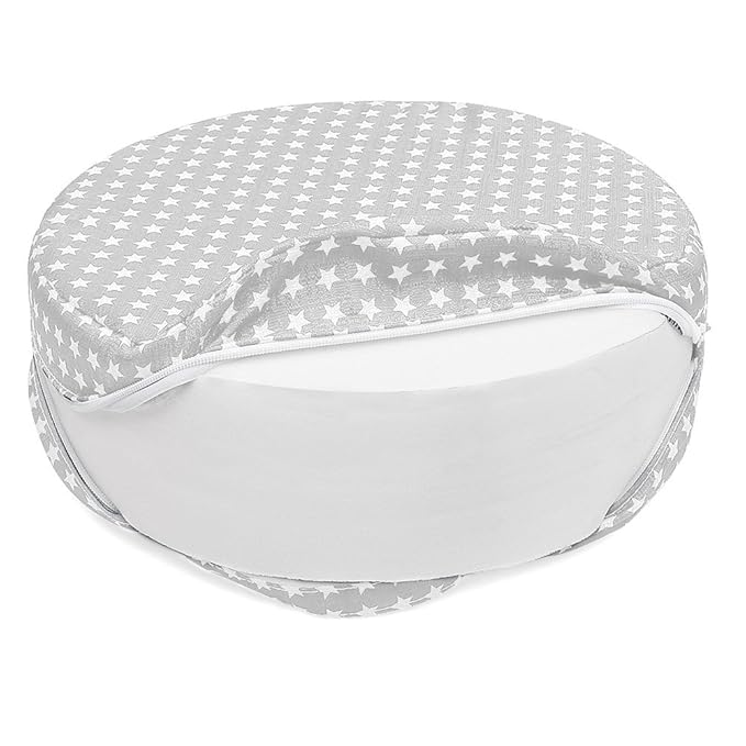 Zicac Kids' Anti-Slip Chair Booster Seat-High Chair Pad Heightening Dismountable Round Cushion (Gray)