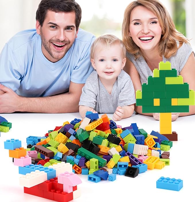 1500 Pieces Classic Building Bricks in 15 Popular Colors and 12 Mixed Shapes, Creative Small Building Blocks Set Learning Educational Toy Gift for Kids, Compatible with All Major Brands
