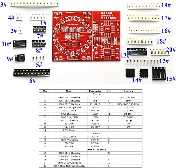 ISolderStore Soldering Practice Kit SMD SMT Kit DIY Electronic DIY Kits Soldering Project oldering Training Board