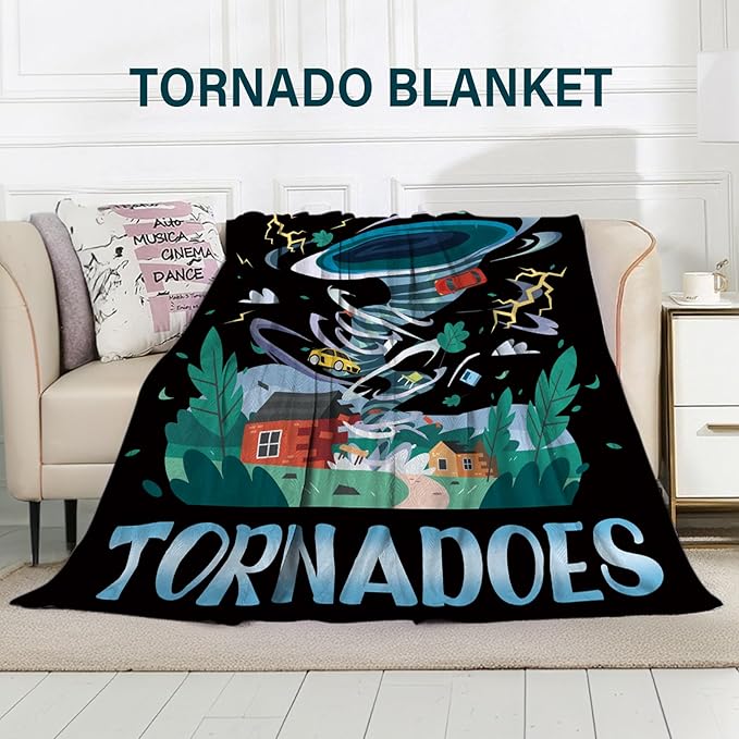 Tornado Blanket Gifts for Weather Enthusiasts, Just a Boy Who Loves Tornado Blanket 50" x 60", Meteorologist Gifts, Weather Related Gifts for Kids Birthday Christmas