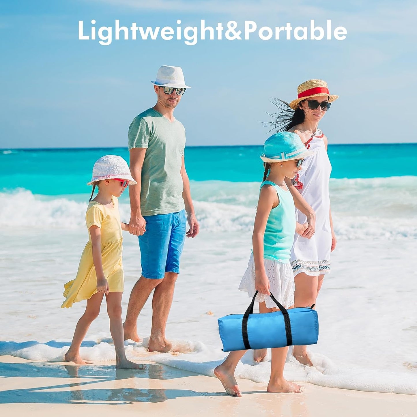 Beach Tent, Portable Sun Shelter for 2/3/4/6-8 Person with UPF 50+ UV Protection, Easy Setup Waterproof Beach Shade Canopy Cabana for Family Outdoor and Picnics, Fishing with Carrying Bag