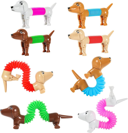Robot dog,Dog pop tubes,Toy Dog,Animal pop Tubes,Fidget Toys for Kids,Sensory Toys for Kids 5-7,Dog Party Favors,autism sensory products,sensory toys for kids with autism,toys for ages 5-7（4 Pack Dog）