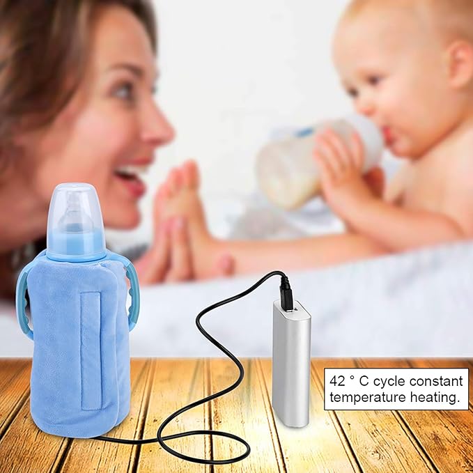 USB Milk Bottle Warm Heat Keeper Baby Milk, Water Warm Keeper Multifunction Coffee Tea Mug Beverage Warming Bag, JUST CAN Keep Warm, Won't Heat UP Cold Water to HOT(Blue)