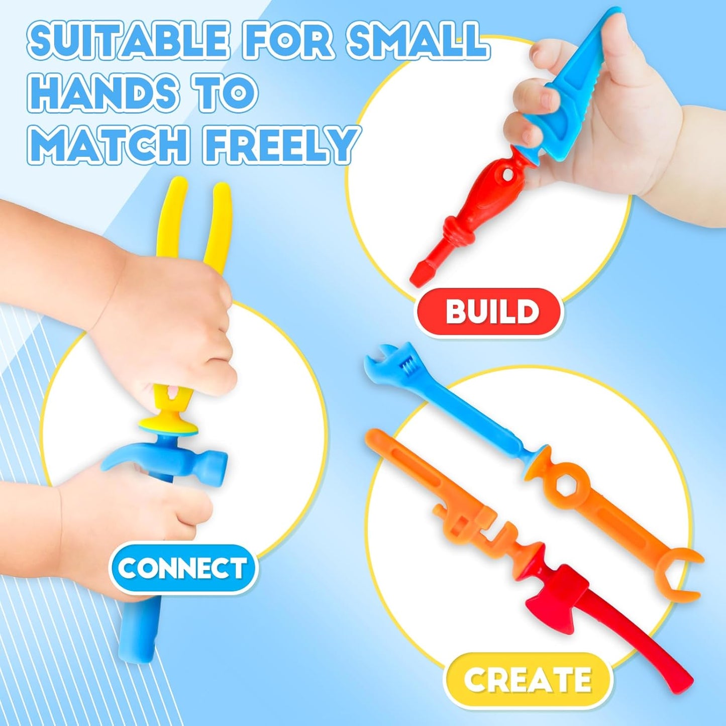 Action Figures Fidget Toys, Kids Tool Set Robot Toys, Toddler Road Trip Car Airplane Travel Suction Toys, Party Favor Classroom Prizes Sensory Autism Toys Gifts for Girls Boys 4 5 6 7+ Years Old