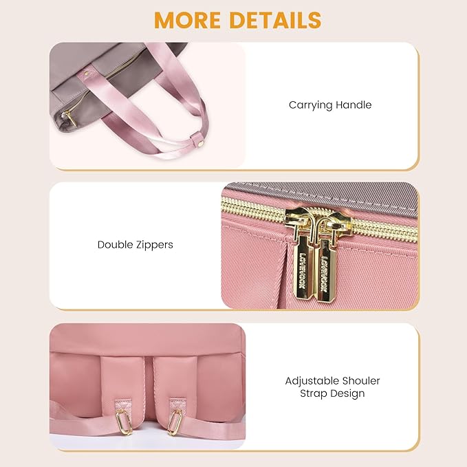 LOVEVOOK Diaper Bag Backpack,Diaper Bag Tote with Insulated Pockets,Baby Bag for Girl Boy with Changing Pad,Large Baby Diaper Bag with Pacifier Case,Anti-Theft Travel Backpack for Women,Pink-Gray