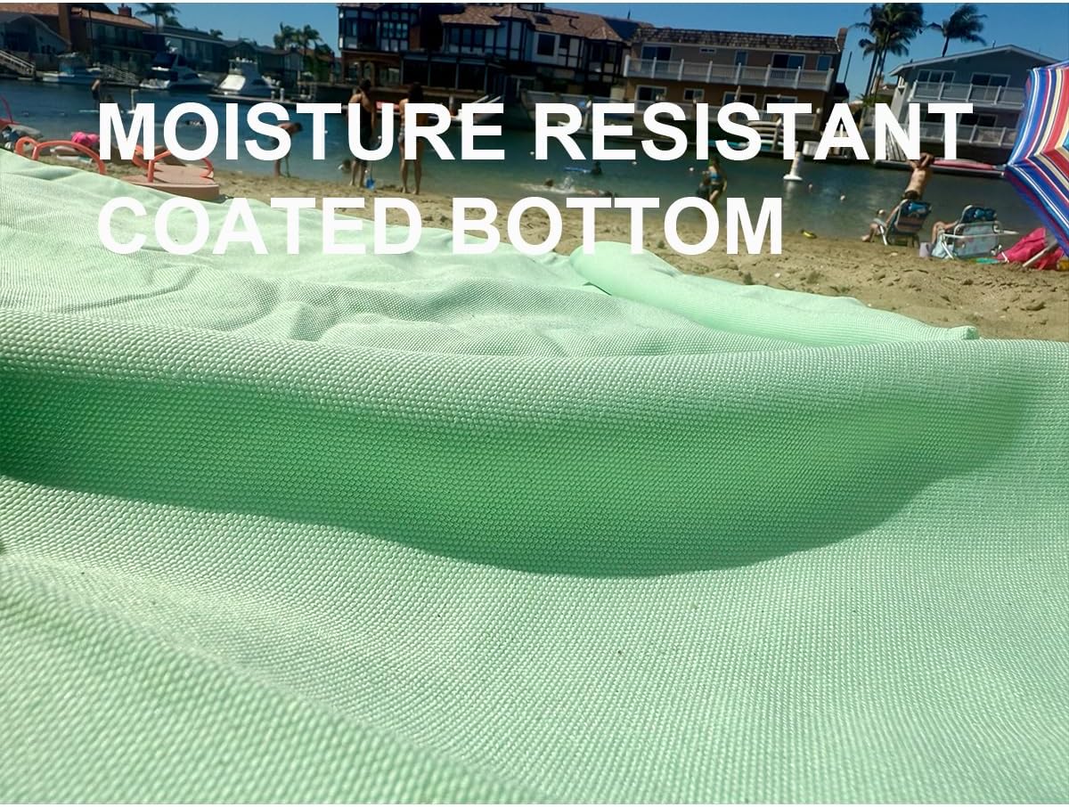 4’9” x 6’3” White Lightweight Water-Resistant Canvas Mat – Picnic, Outdoor, Beach, Park, Camping, Toy Mat