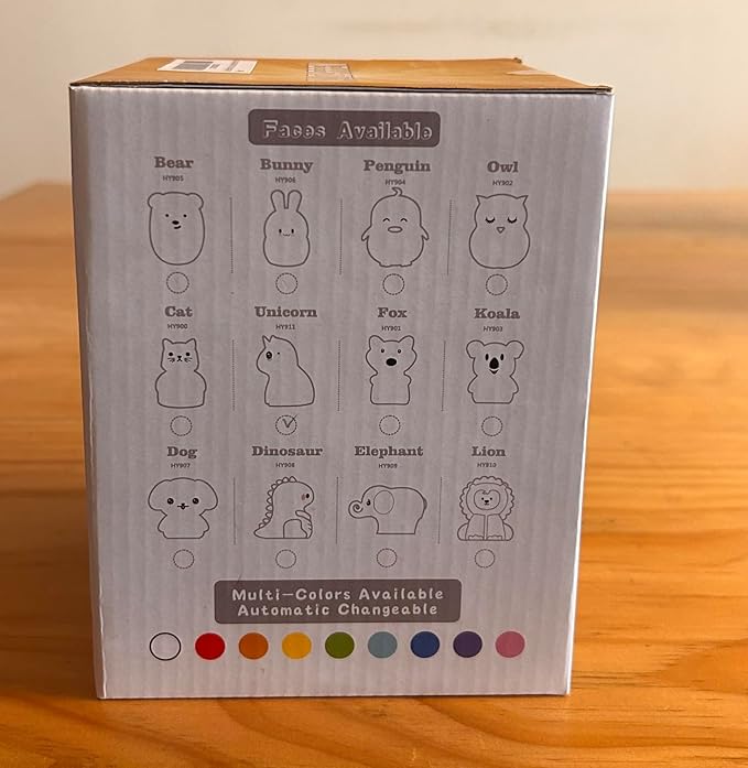 WHA&DARREN Large Unicorn Night Light for Kids,Cute Baby Night Light, Silicone Bedside Lamp,Sleep LED Lights, Eye Caring, Adjustable Brightness & Color, Time Setting, Touch Control & Remote Control