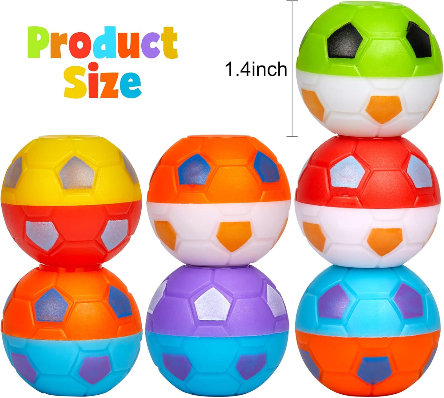 24 Pack Party Favors for Kids 8-12 4-8 Mini Soccer Ball Fidget Spinners Bulk, Soccer Fidget Toys Goodie Bag Stuffers, Soccer Stress Balls Treasure Box Toys for Classroom Prize Return Birthday Gifts