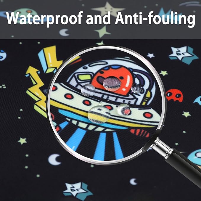 Toddler Booster Seat for Dining Table, Portable Kids Booster Seat with Safety Buckles Portable Increasing Booster Cushion with Non-Slip Bottom (Black Astronaut)