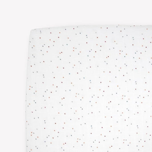 Little Unicorn Premium Crib Sheet | Breathable & Super-Soft Muslin Fabric (Dots)