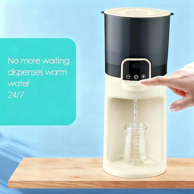 Instant Baby Bottle Warmer,Warm Water Dispenser for Making Formula Bottle Instantly,Detachable Container Easy Cleaning,24/7 Keep Warm, Adjustable Temperature(Beige,110V Only)