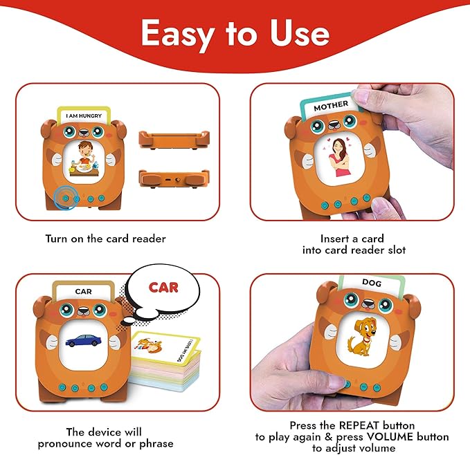 Just Smarty Talking Flash Cards for Toddlers | Alphabet Flash Cards for Kids Ages 2 3 4 5 6 | Speech Therapy and Autism Sensory Toys with Music, Phrases, ABC, Numbers, Sight Words | Pocket Toys