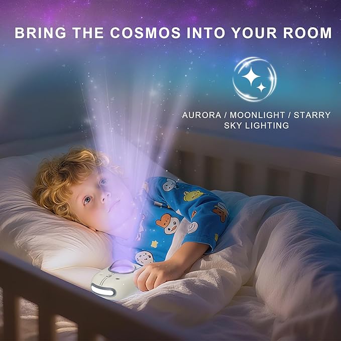 Galaxy Star Projector for Kids, 6 Colors & 5 White Noise Ceiling Night Light with Remote Control, Northern Lights Projector Gifts for Girls Boys Adults,Bedroom Party Decoration (Gray)