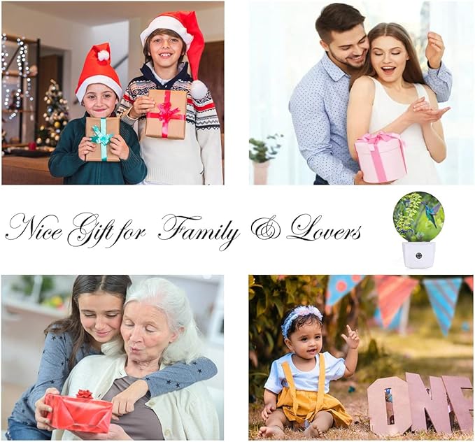 EKOBLA Blue Hummingbird Night Lights Plug into Wall Spring Garden Bird Flowers Plants LED Dusk to Dawn Plug-in Nightlights Auto Sensor for Home Indoor Bathroom Hallway Kitchen