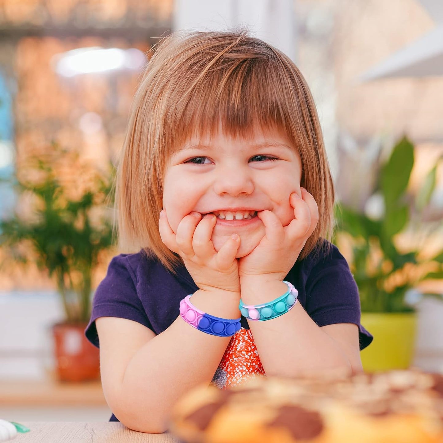 TOMOIN Pop Bracelet Fidget Toy, 30Pcs Multi-Color Bracelet Popular Wristband Fidget Watch is Suitable for Children and Adults Stress and Anxiety Relief Wristband