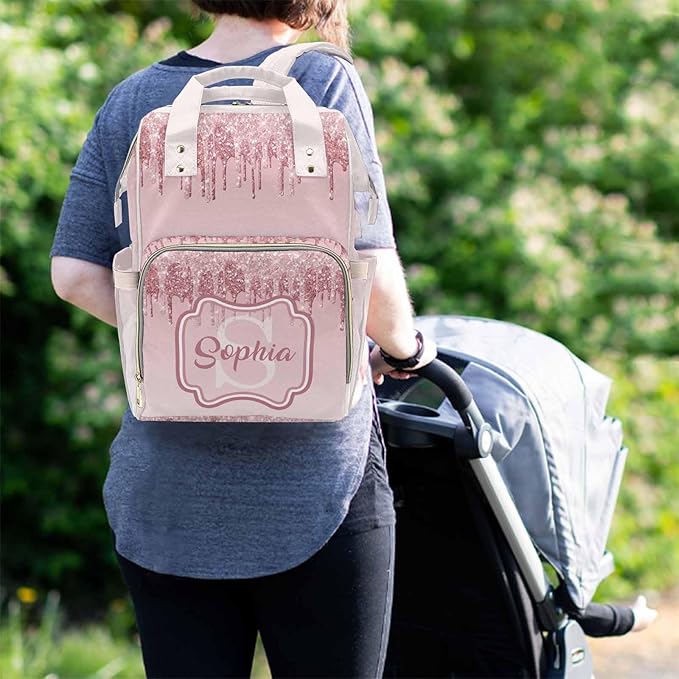 D-Story Customized Diaper Backpack - Personalized Newborn Bags - Custom Gift Nursing Bags