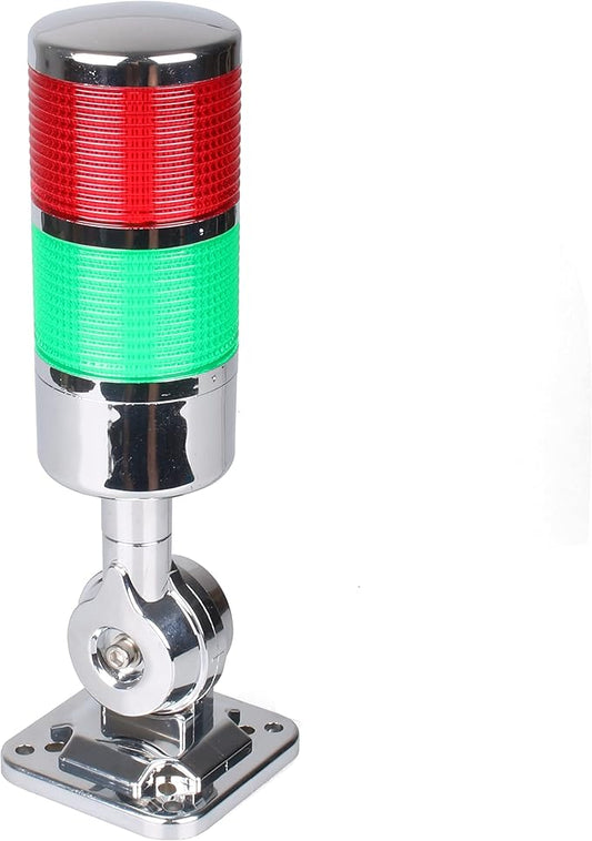 12-24V LED Stack Tower Lights, Industrial Warning Lights, Andon Lights, Column Signal Tower Indicator Lamp Beacon, Continuous/Flashing Light Switchable, 2 Layer (with Buzzer)