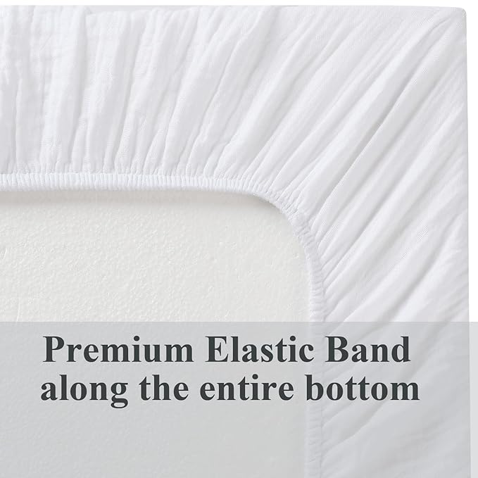 Muslin Bassinet Sheet Compatible with Mika Micky Bedside Sleeper 2 Pack Cotton Stylish Boho Fitted Bassinet Sheets Super Soft for Baby White & Pink