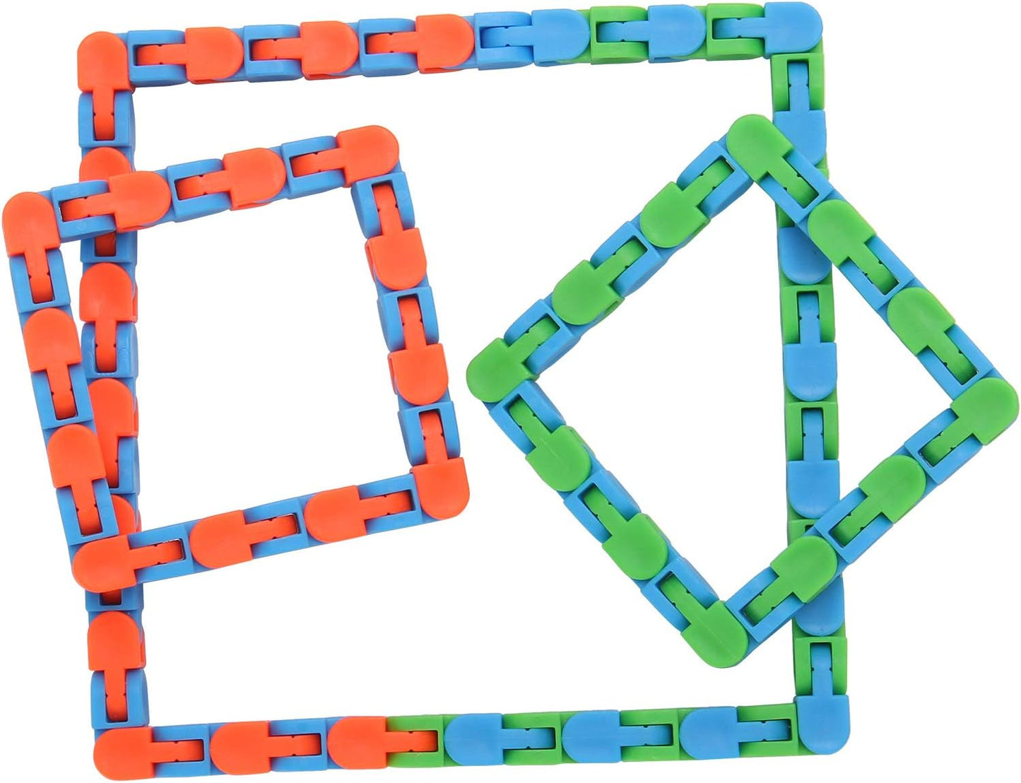 6 Pack 24 Links Wacky Tracks Snap and Click Fidget Toys, Finger Sensory Toys, Snake Puzzles for Stress Relief, Party Bag Fillers, Party Favours, Random Color