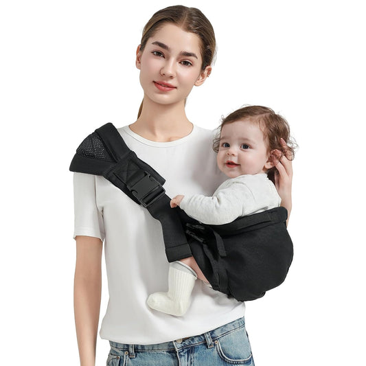 Toddler Sling Carrier, Easy to Wear Baby Carrier Sling 7-40 lbs, Adjustable Lightweight Baby Wrap Sling, Perfect Toddler Hip Carriers One Size Fits All, Black