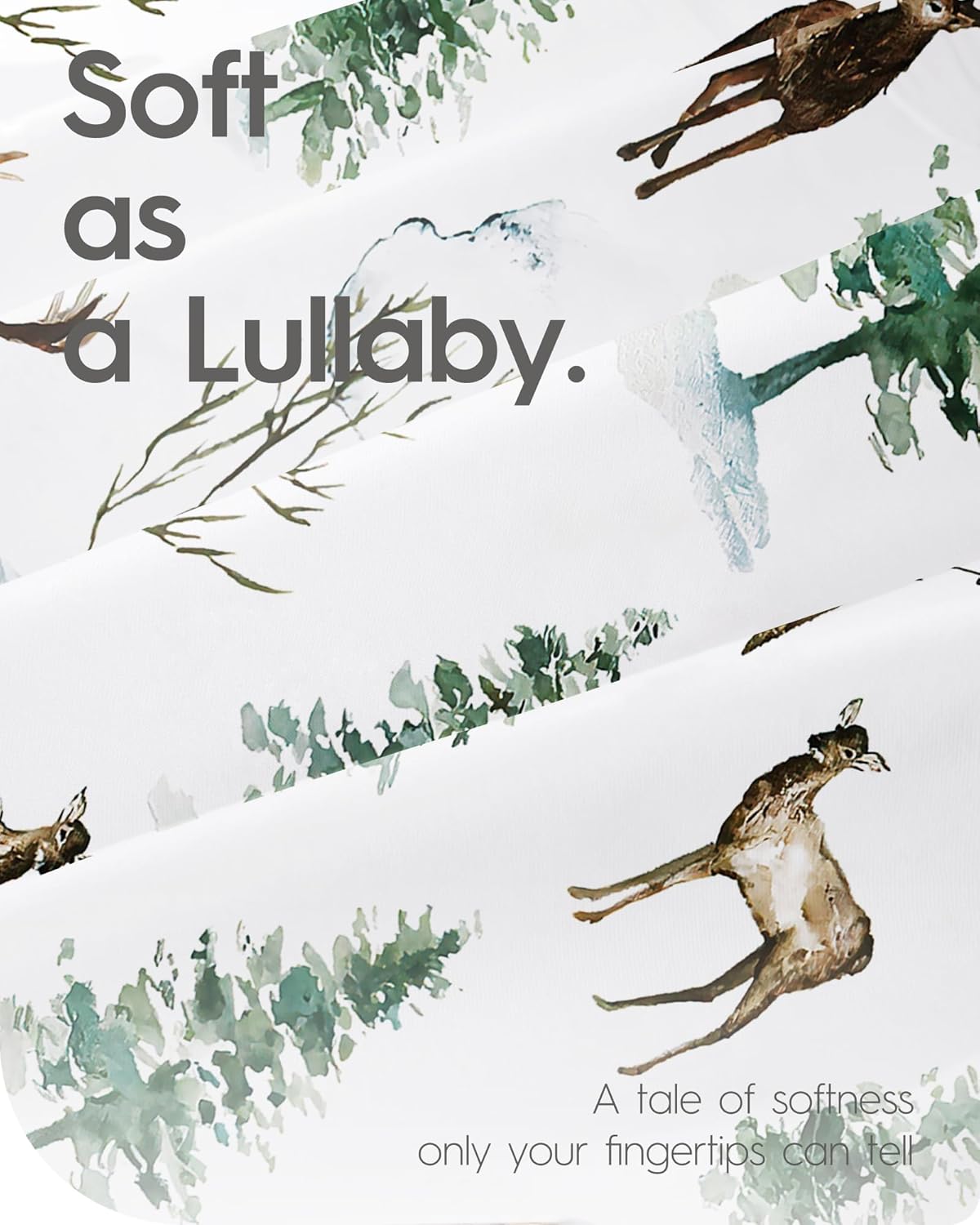 Crib Sheet Netural, Premium Soft Jersey Knit Fitted Crib Sheet, Crib Mattress Sheet, 28''x52''x9'' Extra Deep Pocket (Deer & Bear)