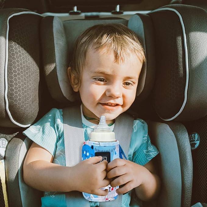 Portable Bottle Warmer,Adjustable 3 Temperature USB Travel Milk Heat Keeper Baby Bottle Heater Warming Bag Milk Heater Cover Bottle Warmer Insulation Bag,Blue