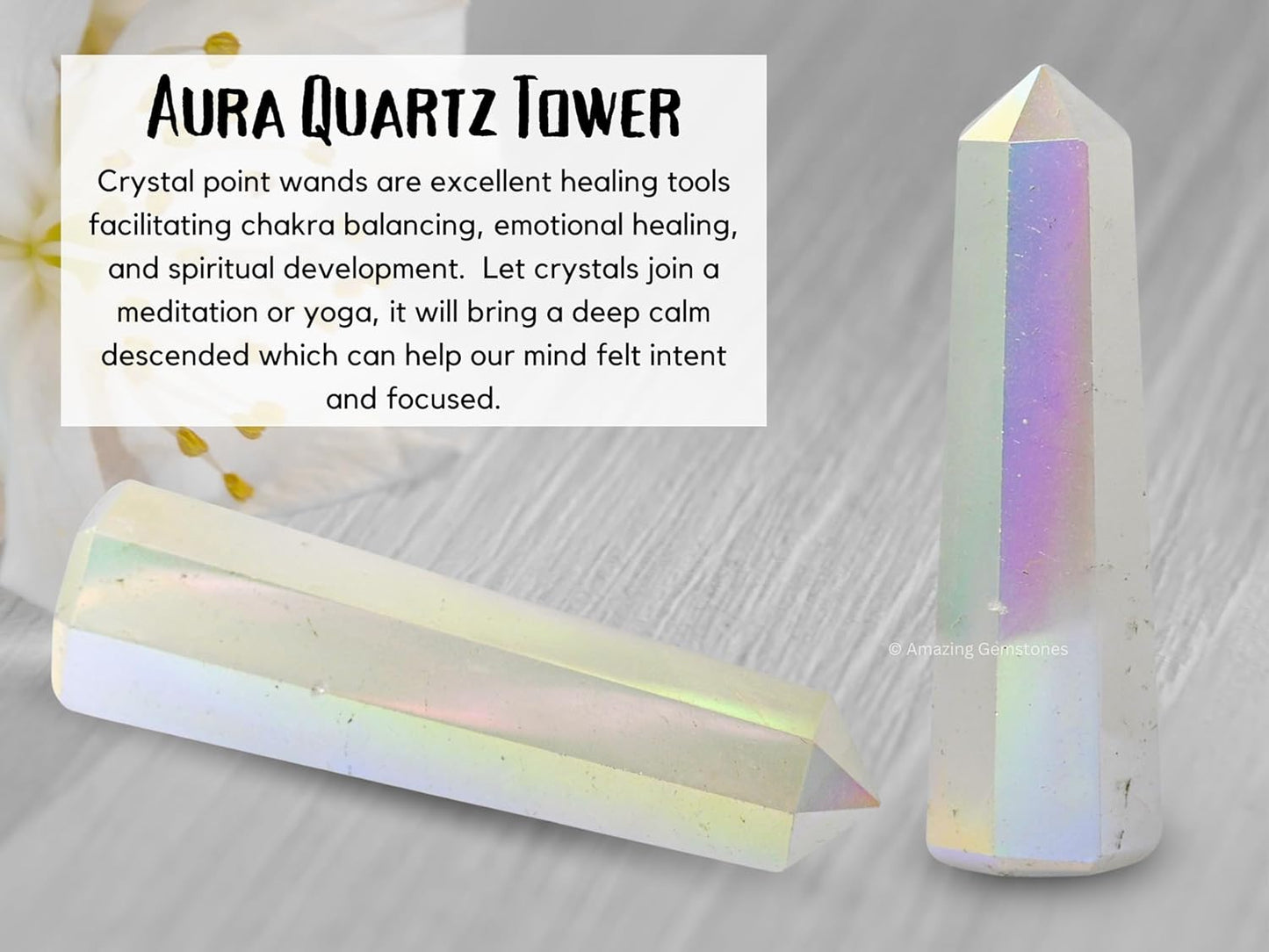 Amazing Gemstone Angel Aura Rose Quartz Crystal Towers ~ Natural Healing Crystal Point Obelisk for Reiki Healing and Crystal Grid (2" to 3" Inch)