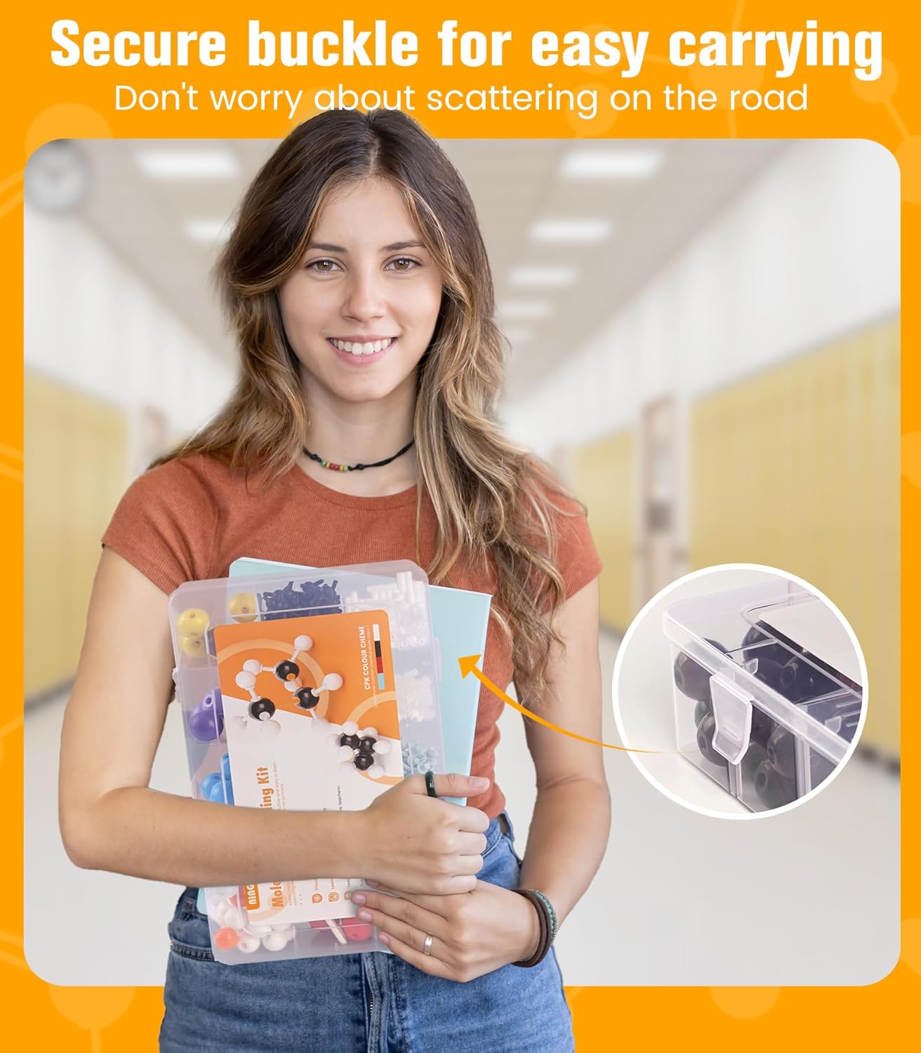 Organic Chemistry Model Kit-404 PCS,Portable Molecular Model Kit for Chemistry Classes,Atomic Element Model Set for Organic＆Inorganic Learning,Supply to Students ＆ Teachers