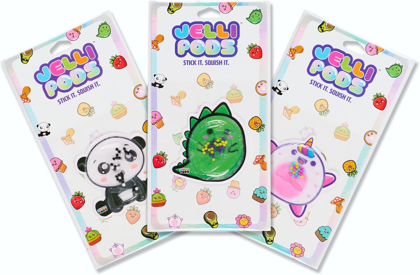 JelliPods - Adorable Animals - Reusable Sticker Bundle - Sensory Toy - Touch and Feel - Classroom Must Have - Tactile Sensory Fidget Activity for Kids - Includes 3 Reusable Puffy Stickers