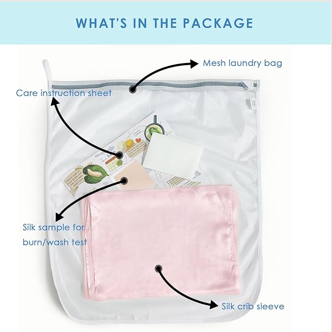 PROMEED 100% Mulberry Silk Crib Sheet for Baby Hair, 23 Momme Silk Bassinet Slip for Baby Bald Spots, Soft and Safe Cot Sleeve for Everyday Use (Pink)