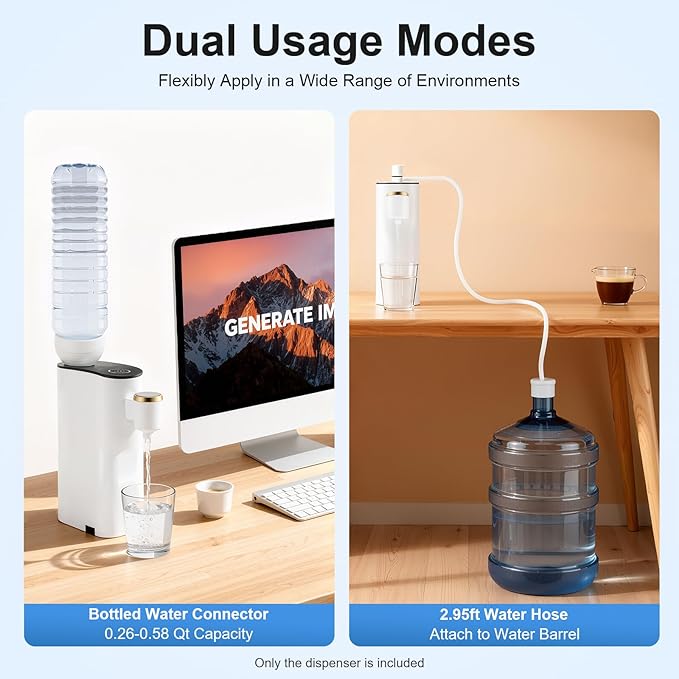 Instant Hot Water Dispenser, Mineral/Bottled Water Dispenser With Sturdy Faucet And Cover, 5 Temperatures Baby Bottle Warmer Formula Dispensers For Baby Formula, Hot Waters Kettle