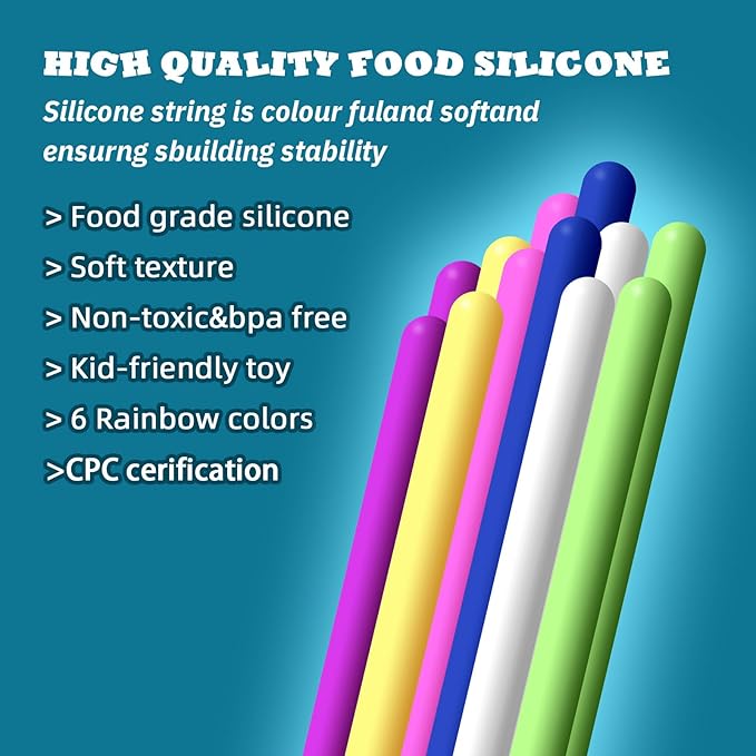 Sensory Activity Board for Kids 3 & Adults: Silicone Fidget Toys for ADHD & Autism, Calming Stress Anxiety, with Travel Bag & 12 Strings